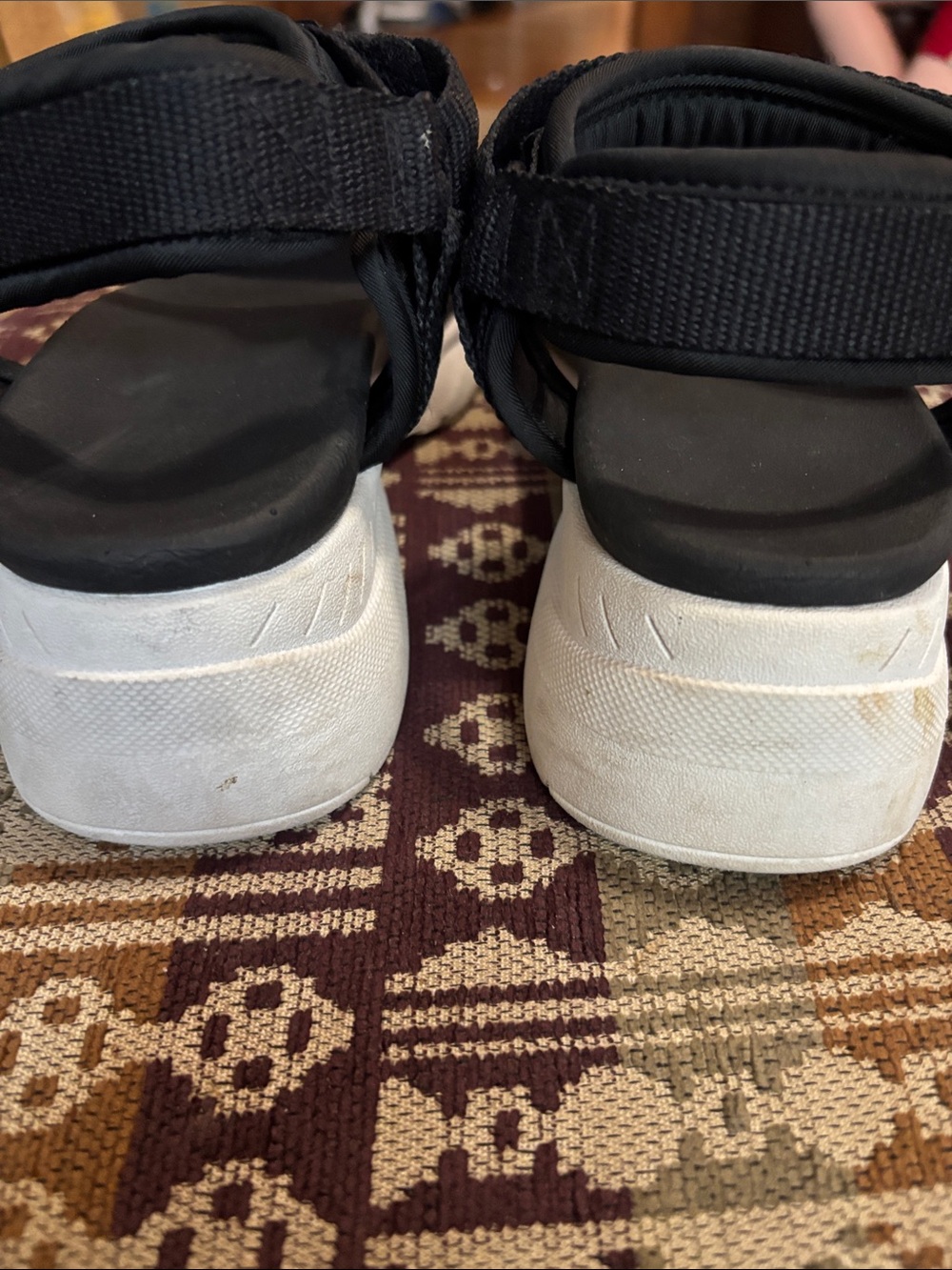 all in motion Black Sport Sandals with White Soles Platform Size 6 - Picture 4 of 7